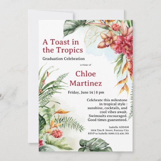 Aloha Diploma! Tropical Graduation Pool Party  Kaart (Voorkant)