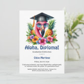 Aloha Diploma Tropical Graduation Pool Party  Kaart (Staand voorkant)