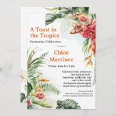 Aloha Diploma! Tropical Graduation Pool Party Kaart (Voorkant / Achterkant)