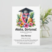 Aloha Diploma Tropical Graduation Pool Party  Kaart (Staand voorkant)