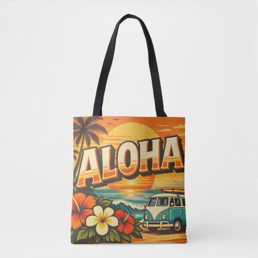 Aloha Eiland Sfeer Zonsondergang Scene Tote Bag (Voorkant)