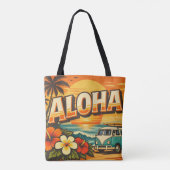 Aloha Eiland Sfeer Zonsondergang Scene Tote Bag (Achterkant)