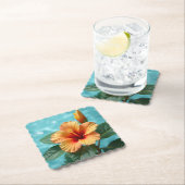 Aloha Elegance: de Oranje Hawaiiaanse Hibiscus Kartonnen Onderzetters (Insitu)
