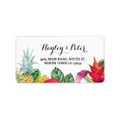 Aloha Elegant Adres Luau Bruiloft Labels Stickers (Voorkant)