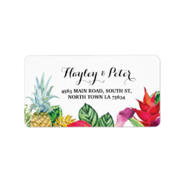 Aloha Elegant Adres Luau Bruiloft Labels Stickers