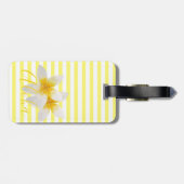 Aloha | Elegant Tropische Bloem & Gele Stripes Bagagelabel (Achterkant horizontaal)