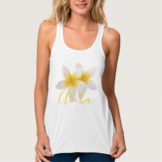 Aloha | Elegant Tropische Bloem Tanktop (Voorkant)