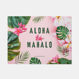 ALOHA EN MAHALO - PINK GREEN - DEUR MAT RUG