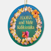 Aloha en Mele Kalikimaka met een Lei Keramisch Ornament (Links)