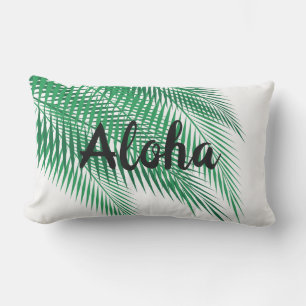 Aloha en Palm Leaves Pillow - Outdoor Buitenkussen