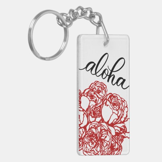 Aloha en Rozen Sleutelhanger (Voorkant Links)
