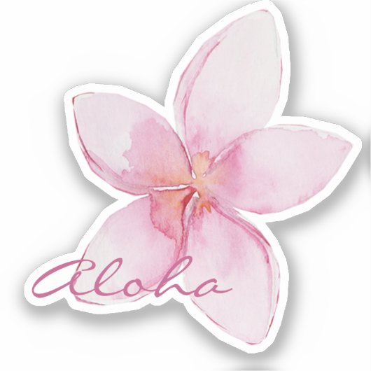 Aloha! Exotische Hawaiiaanse bloem Sticker (Voorkant)