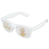 Aloha fancy faux goudglitter pastelananas retro zonnebril (Gekanteld)