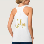 Aloha fancy faux goudglitter pastelananas tanktop (Achterkant)