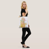 Aloha fancy faux goudglitter pastelananas tote bag (Op model)