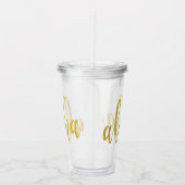 Aloha Faux Goud Geborsteld Script Beach Party Acryl Drinkbeker (Rechts)