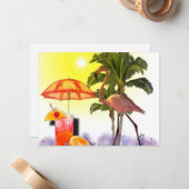 Aloha-feest uitnodiging  (Voorkant / Achterkant in situ)