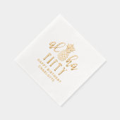 Aloha Fifty 50th Birthday Bloemen Persoonlijke naa Folie Servetten (Rechts)