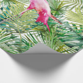 Aloha Flamingo Bird Animal in Oerwoud Cadeaupapier (Hoek)