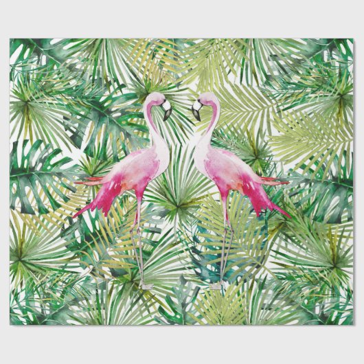 Aloha Flamingo Bird Animal in Oerwoud Cadeaupapier (Vlak)