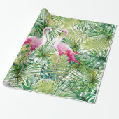 Aloha Flamingo Bird Animal in Oerwoud Cadeaupapier (Uitgerold)