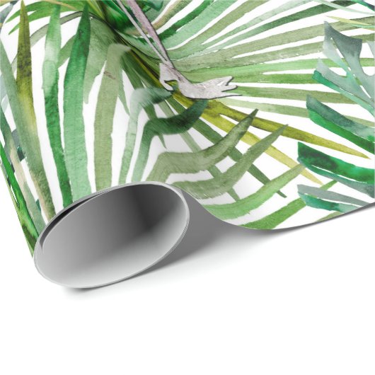 Aloha Flamingo Bird Animal in Oerwoud Cadeaupapier (Rol Hoek)