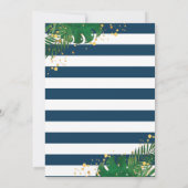 Aloha Flamingo Blauw Goud Tropische Verjaardag Bedankkaart (Achterkant)