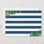 Aloha Flamingo Blauw Goud Tropische Verjaardagsfot Bedankkaart (Achterkant)