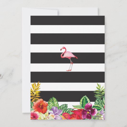 Aloha Flamingo Quinceañera Birthday Party Invite Kaart (Achterkant)