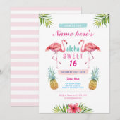 Aloha Flamingo Sweet 16 16e verjaardagsfeestje Uit Kaart (Voorkant / Achterkant)