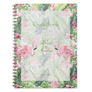 Aloha Flamingo Tropical Beach Bruiloft gastenboek Notitieboek