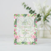 Aloha Flamingo Tropical Beach SAVE the Date Aankondigingskaart (Staand voorkant)