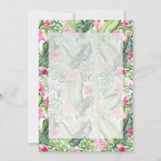 Aloha Flamingo Tropical Beach Wedding Kaart (Achterkant)