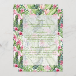 Aloha Flamingo Tropical Beach Wedding Kaart