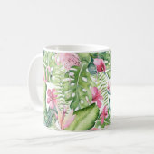 Aloha Flamingo Tropical Beach Wedding Koffiemok (Voorkant links)