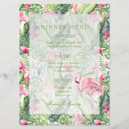 Aloha Flamingo Tropical Beach Wedding Menu