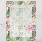 Aloha Flamingo Tropical Beach Wedding Menu (Voorkant)