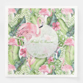 Aloha Flamingo Tropical Beach Wedding Servetten (Voorkant)