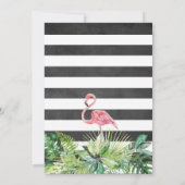 Aloha Flamingo Tropical Birds Black Luau Birthday Kaart (Achterkant)