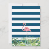 Aloha Flamingo Tropical Navy Blue Luau Birthday Kaart (Achterkant)