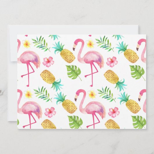 Aloha Flamingo Tropical Photo Verjaardagsuitnodigi Kaart (Achterkant)