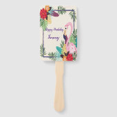 Aloha Flamingo Tropisch Handwaaier (Voorkant)