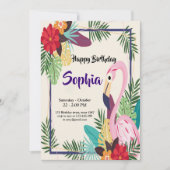 Aloha Flamingo Tropisch Kaart (Voorkant)