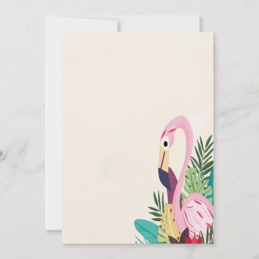 Aloha Flamingo Tropisch Kaart (Achterkant)