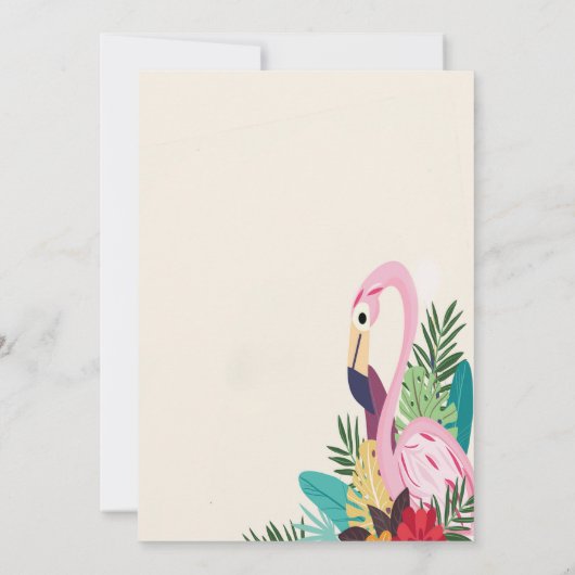 Aloha Flamingo Tropisch Kaart (Achterkant)