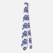 Aloha Flower Blue en Violet Stropdas (Voorkant)