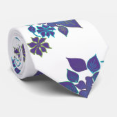Aloha Flower Blue en Violet Stropdas (Opgerold)
