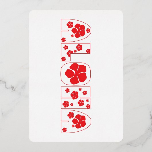 ALOHA FOLIE FEESTDAGENKAART (Voorkant)