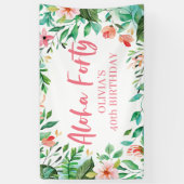 Aloha Forty Tropical Luau Birthday Banner (Verticaal)