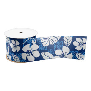 ALOHA FRIDAY (BLUE) SATIN RIBBON SATIJNEN LINT